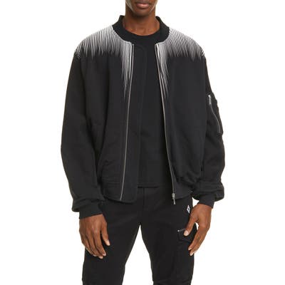 Marcelo Burlon Falls Wings Fleece Bomber Jacket, Black