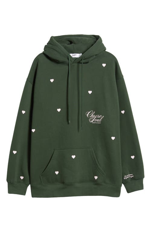 Shop The Mayfair Group Chose Soul Heart Print Graphic Sweatshirt In Dark Green