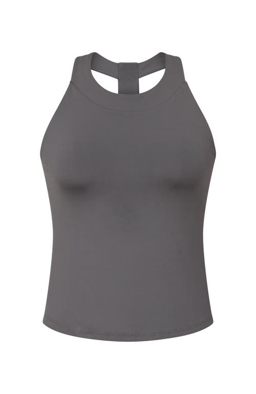 Shop Losano High Neck Tank In Charcoal