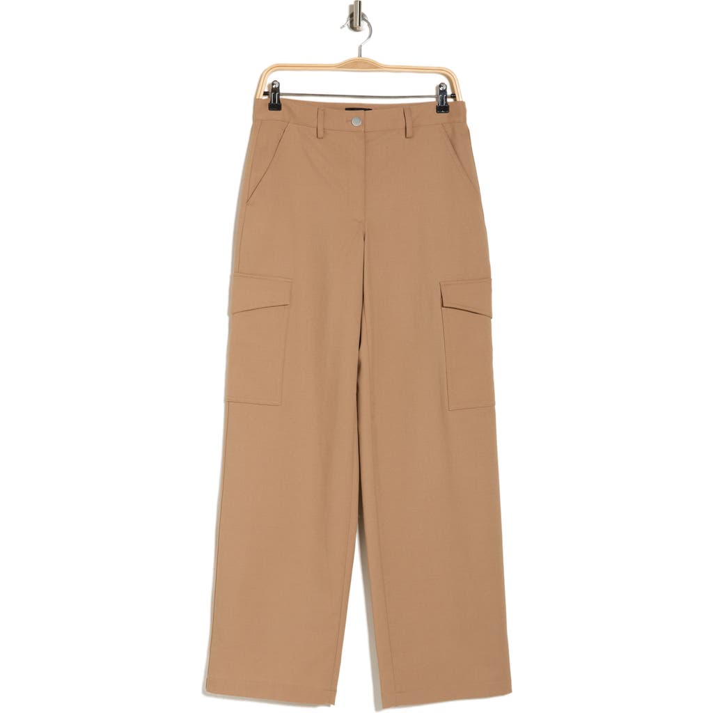 Theory Cargo Pocket Wool Blend Pants In Palomino
