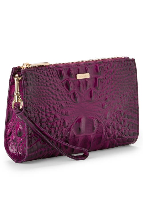 Shop Brahmin Daisy Croc Embossed Leather Wristlet In Sugar Plum