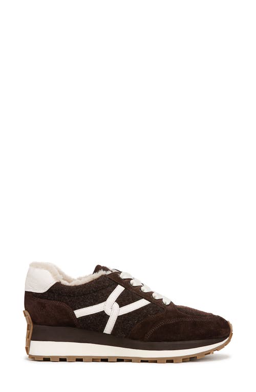 Shop Veronica Beard Valentina Genuine Shearling Lined Sneaker In Espresso