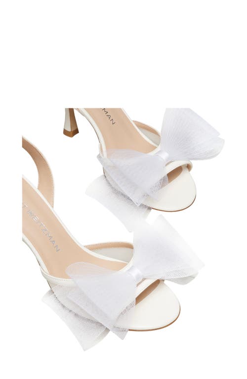 Shop Stuart Weitzman Blushing Bow 75 Sandal In Cream/white