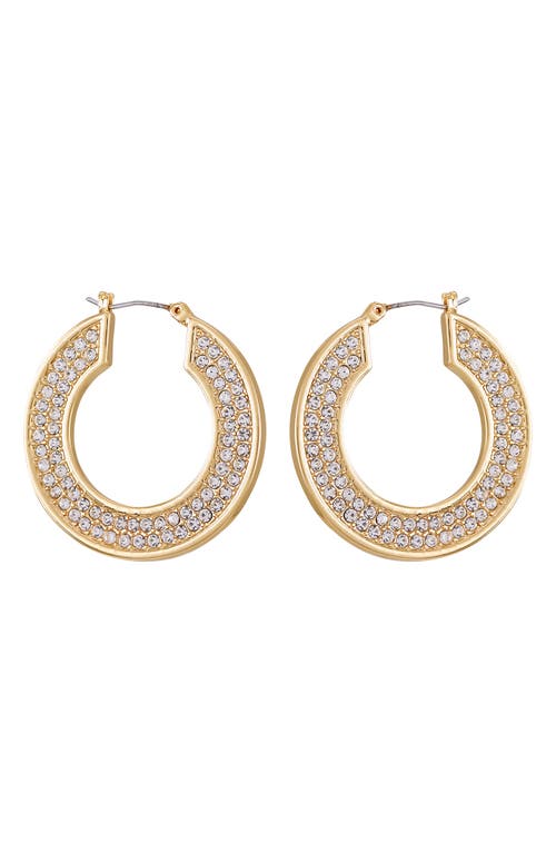 Vince Camuto Crystal Hoop Earrings In Gold Tone
