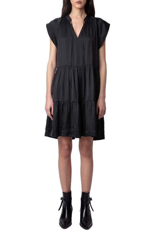 Zadig & Voltaire Rito Satin Shift Dress Noir at Nordstrom,