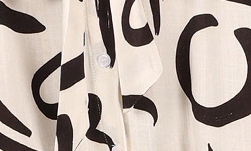 Petal And Pup Petal & Pup Cosmo Belted Long Sleeve Linen Blend Mini Shirtdress In White