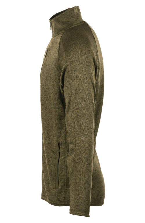 Burnside Knit Sweater Jacket In Military Green