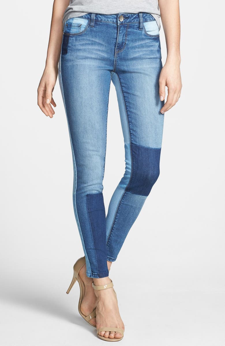 kensie 'Ankle Biter' Colorblock Skinny Jeans (Vintage Twister) | Nordstrom