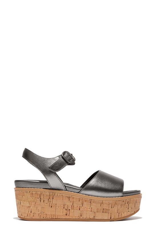 Shop Fitflop Eloise Ankle Strap Platform Sandal In Classic Pewter Mix