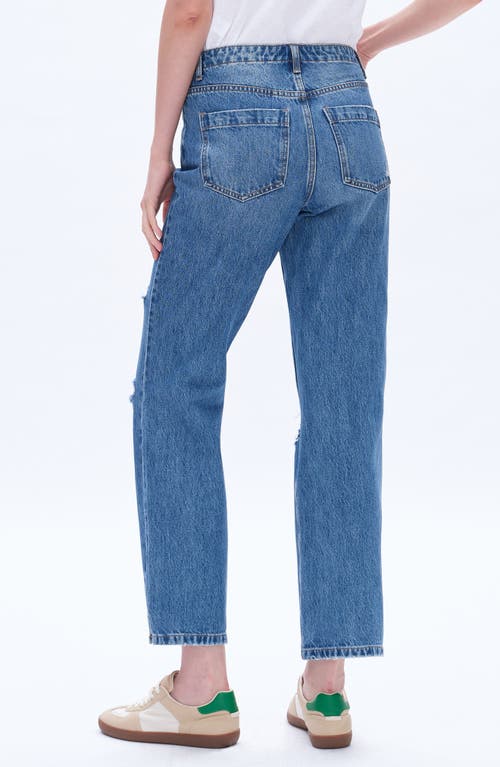 Bayeas High Rise Distressed Mom Jeans In Viviblue