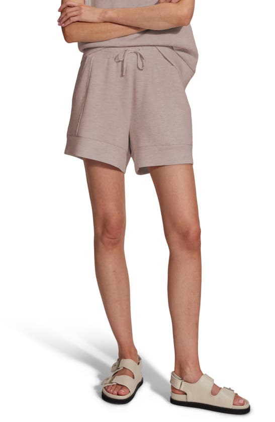 Shop Varley Atrium High Waist Shorts In Taupe Marl