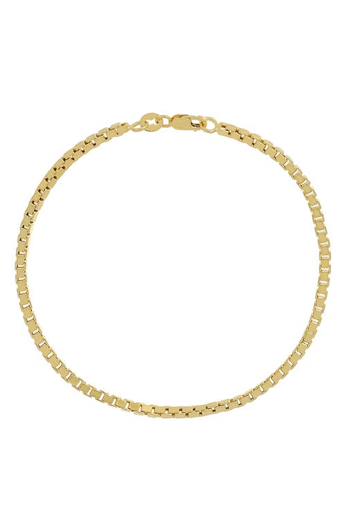 Men's 14K Gold Box Chain Bracelet in 14K Yellow Gold