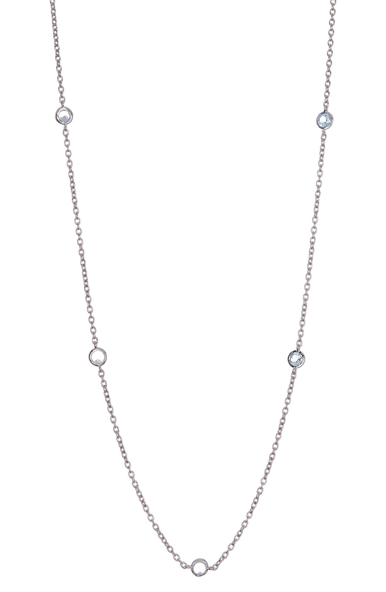 bezel stone station necklace