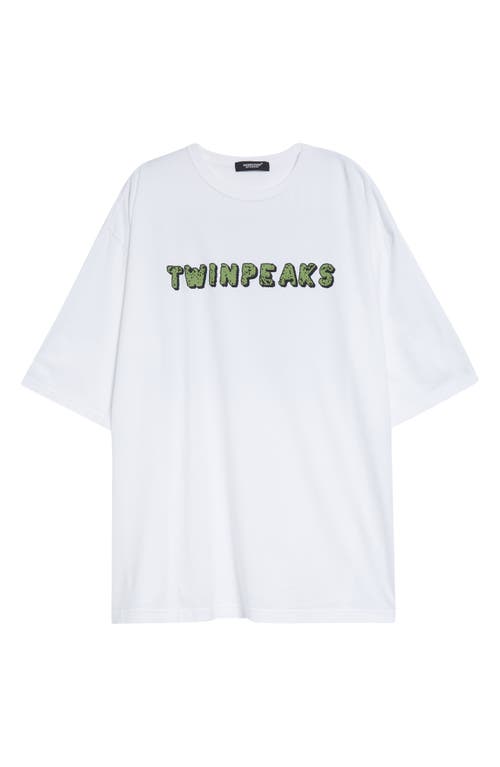 Shop Undercover 'twin Peaks' Oversize Cotton Graphic T-shirt In White