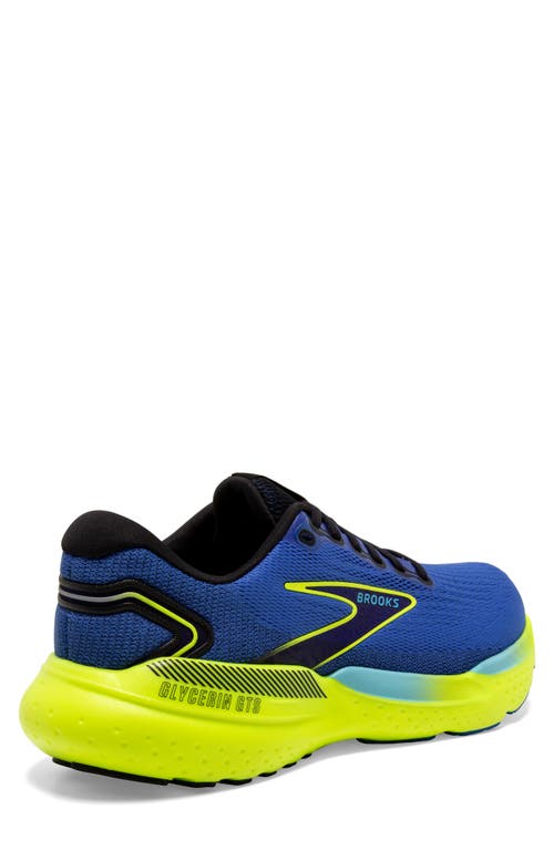 Shop Brooks Glycerin Gts 21 Running Shoe In Blue/nightlife/black