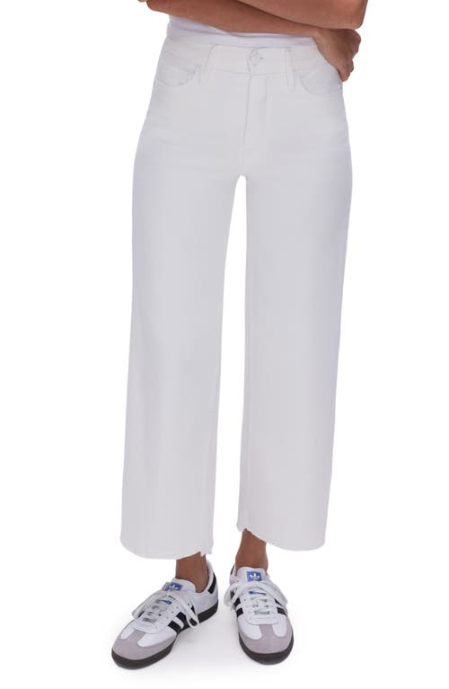 Good American Waist Crop Palazzo Jeans White001 at