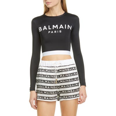 Balmain Crop Rashguard, 8 FR - Black