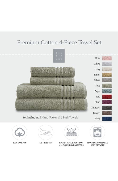 Ella Jayne Home Solid Cotton 4-piece Towel Set In Sage