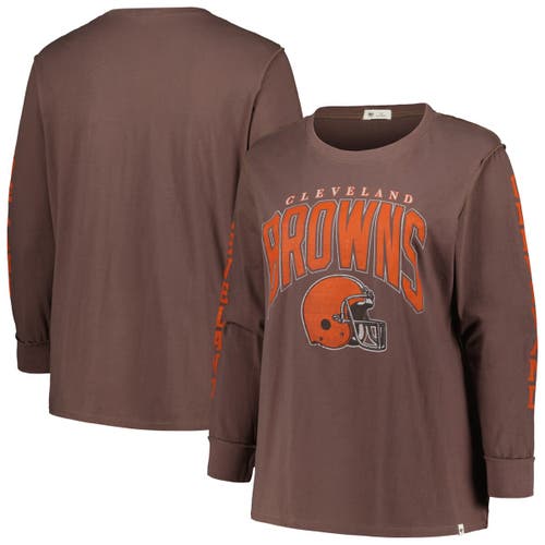 Women's '47 Cream Cleveland Browns Frankie T-Shirt Size: Large