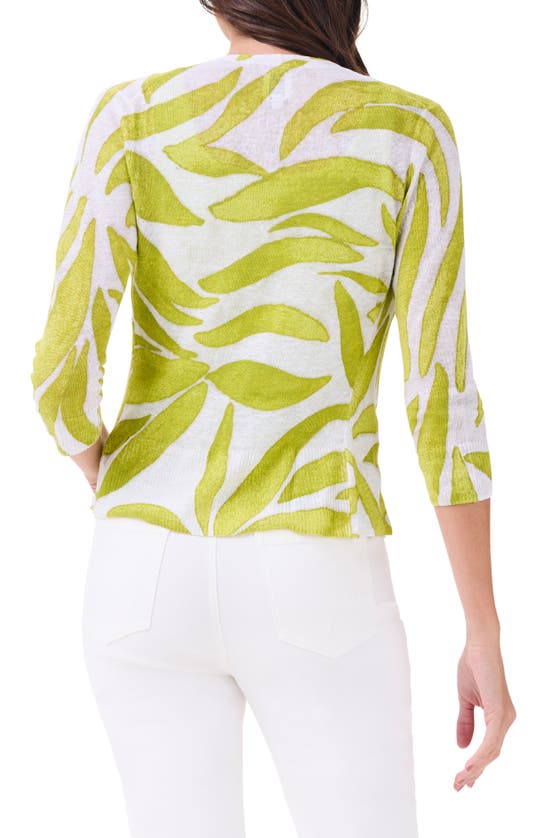 Shop Nic + Zoe Nic+zoe Meadow Mix 4-way Linen Blend Convertible Cardigan In Green Multi