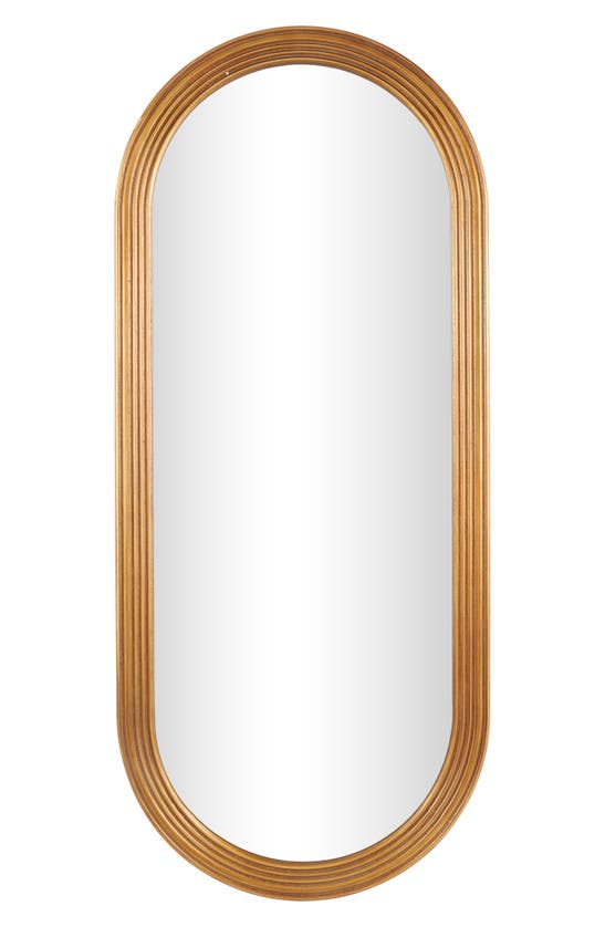 Vivian Lune Home Oval Wooden Wall Mirror In Brown