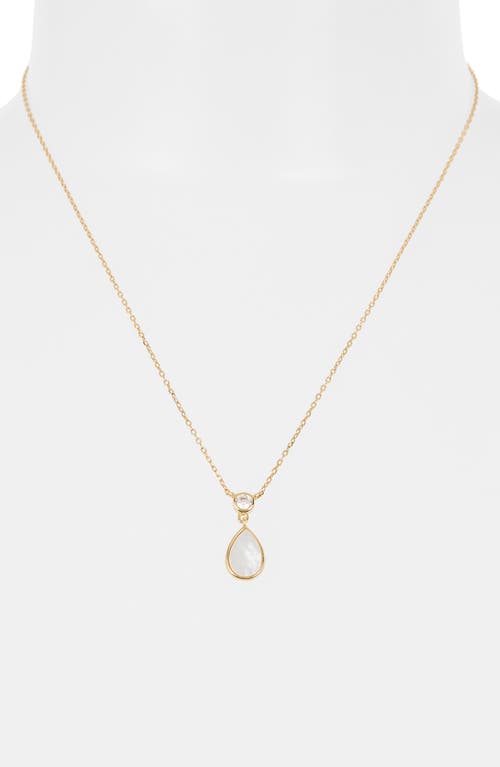 ARGENTO VIVO ARGENTO VIVO STERLING SILVER MOTHER-OF-PEARL & CUBIC ZIRCONIA PENDANT NECKLACE