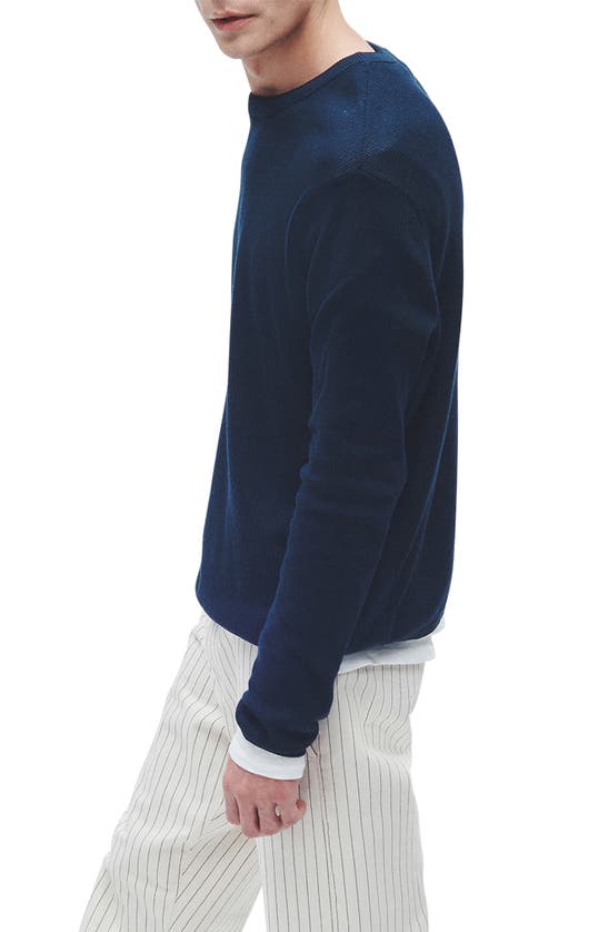 Shop Rag & Bone Harvey Crewneck Cotton Sweater In Blue