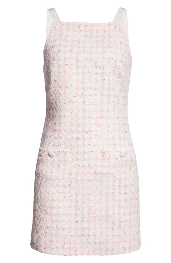 Shop Veronica Beard Xochi Cotton Blend Tweed Minidress In Off White/ Coral