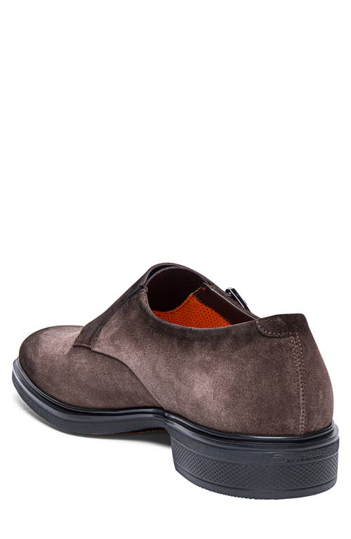 Shop Santoni Double Monk Strap Shoe In Dark Brown-t50