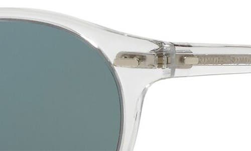 Shop Oliver Peoples Gregory Peck Phantos 50mm Round Sunglasses In Crystal/crystal Indigo