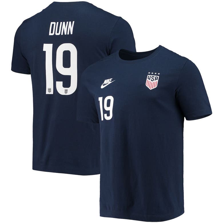 NIKE NIKE CRYSTAL DUNN NAVY USWNT CLUB NAME & NUMBER T-SHIRT