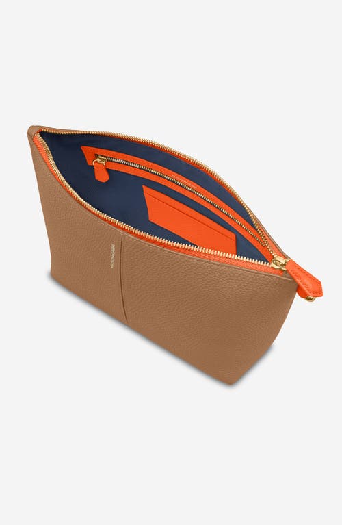 Maison De Sabre Maison De Sabré Medium Leather Flaire Pouch In Manhattan Sandstone