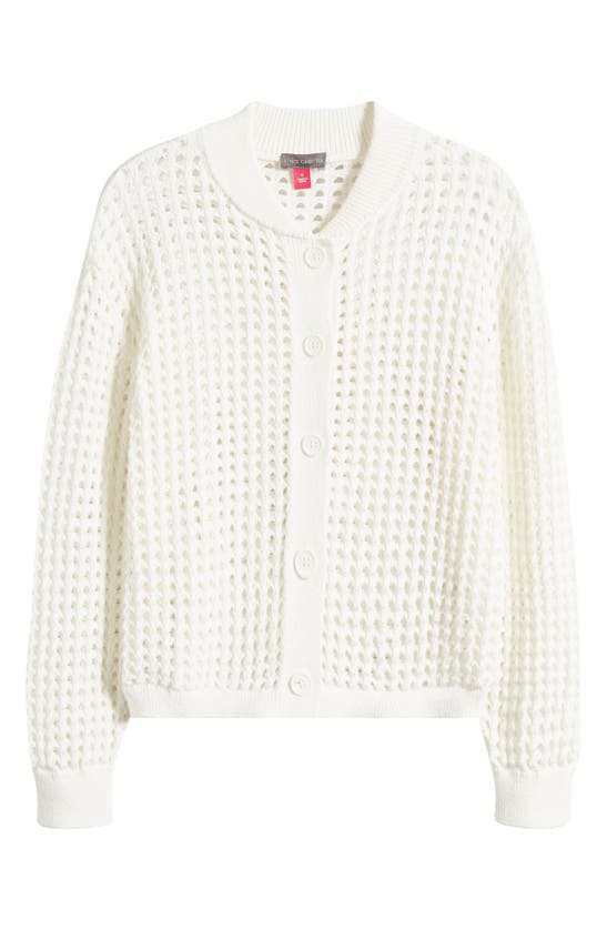 Shop Vince Camuto Mesh Bomber Jacket In New Ivory