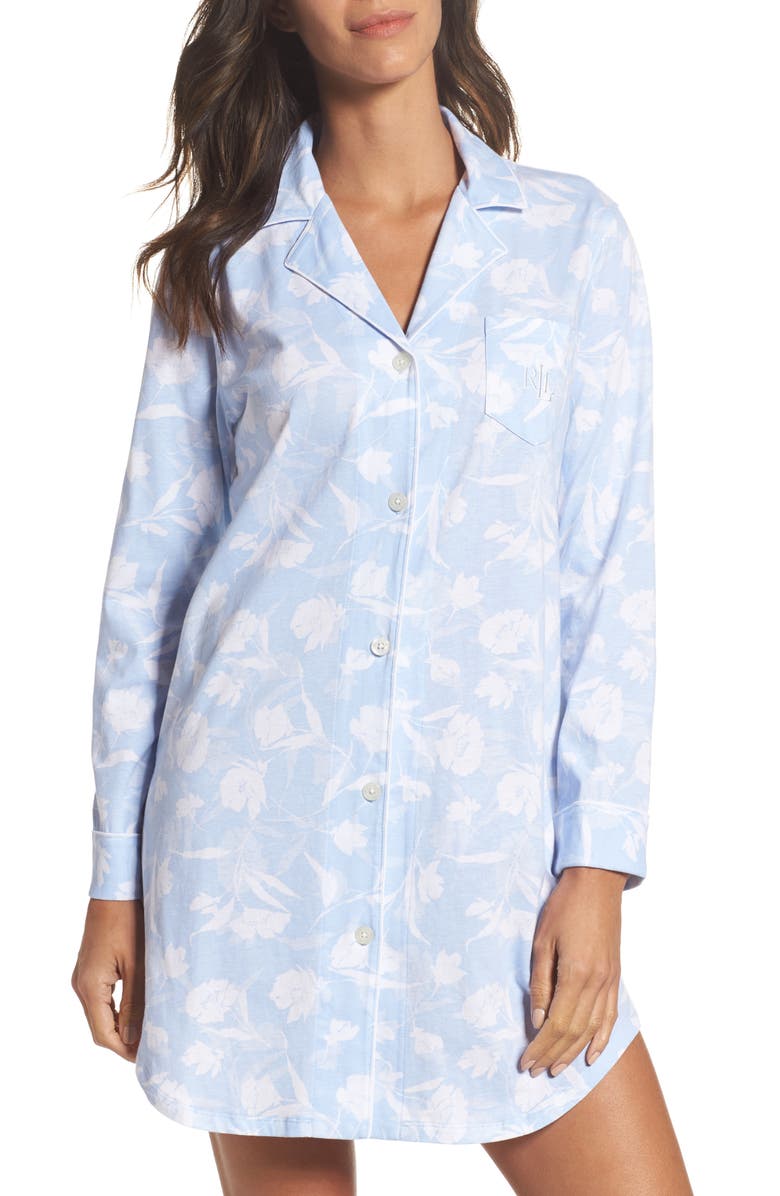 Lauren Ralph Lauren Notch Collar Sleep Shirt Nordstrom