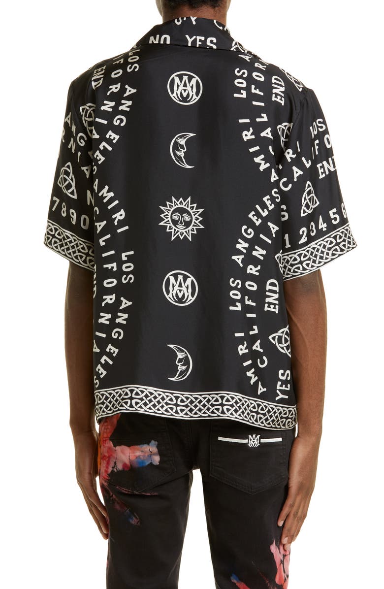 AMIRI Ouija Board Silk Bowling Shirt | Nordstrom