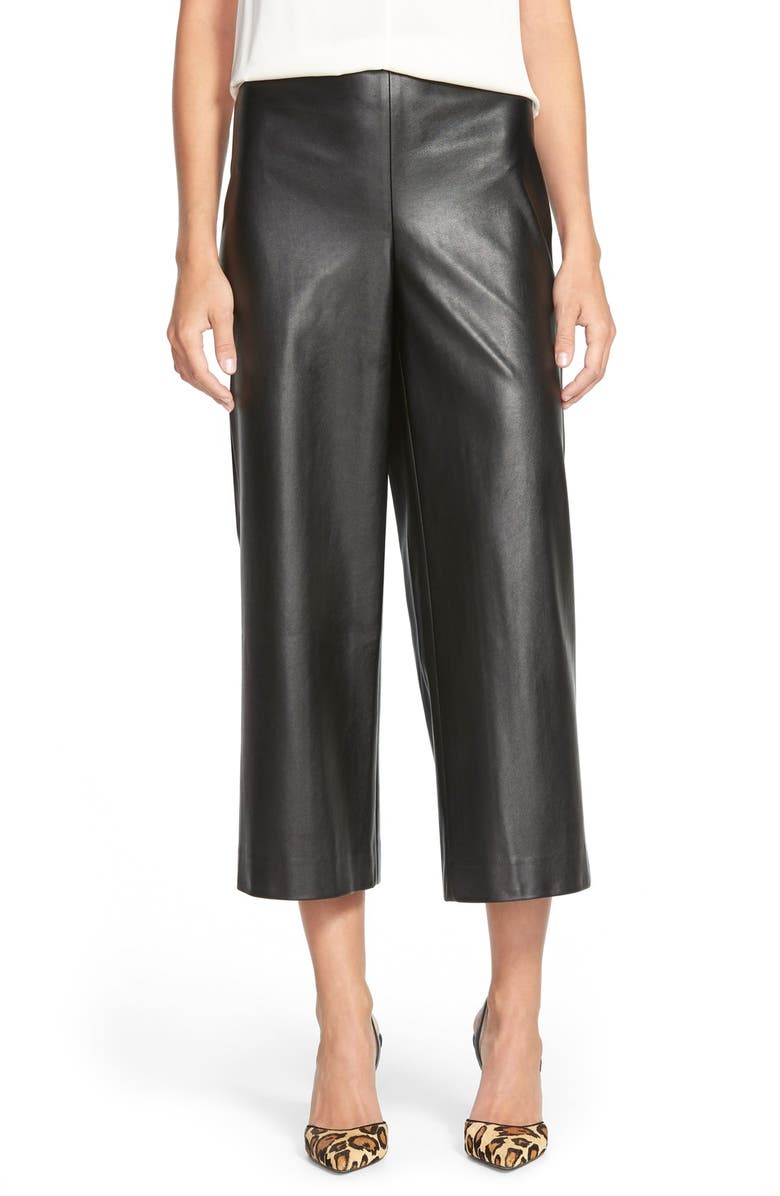 Vince Camuto Side Zip Faux Leather Culottes | Nordstrom