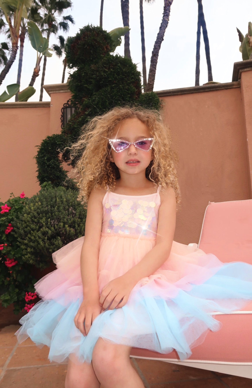 Shop Lola + The Boys Paillette Ombre Tutu Dress In Multicolor