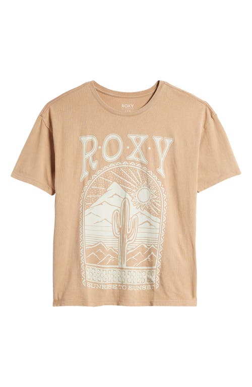 Roxy Saguaro Oversize Cotton Graphic T-shirt In Cinnamon Swirl