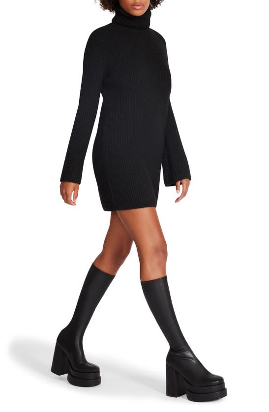 Steve Madden Abbie Womens Knit Short Sweaterdress In Black