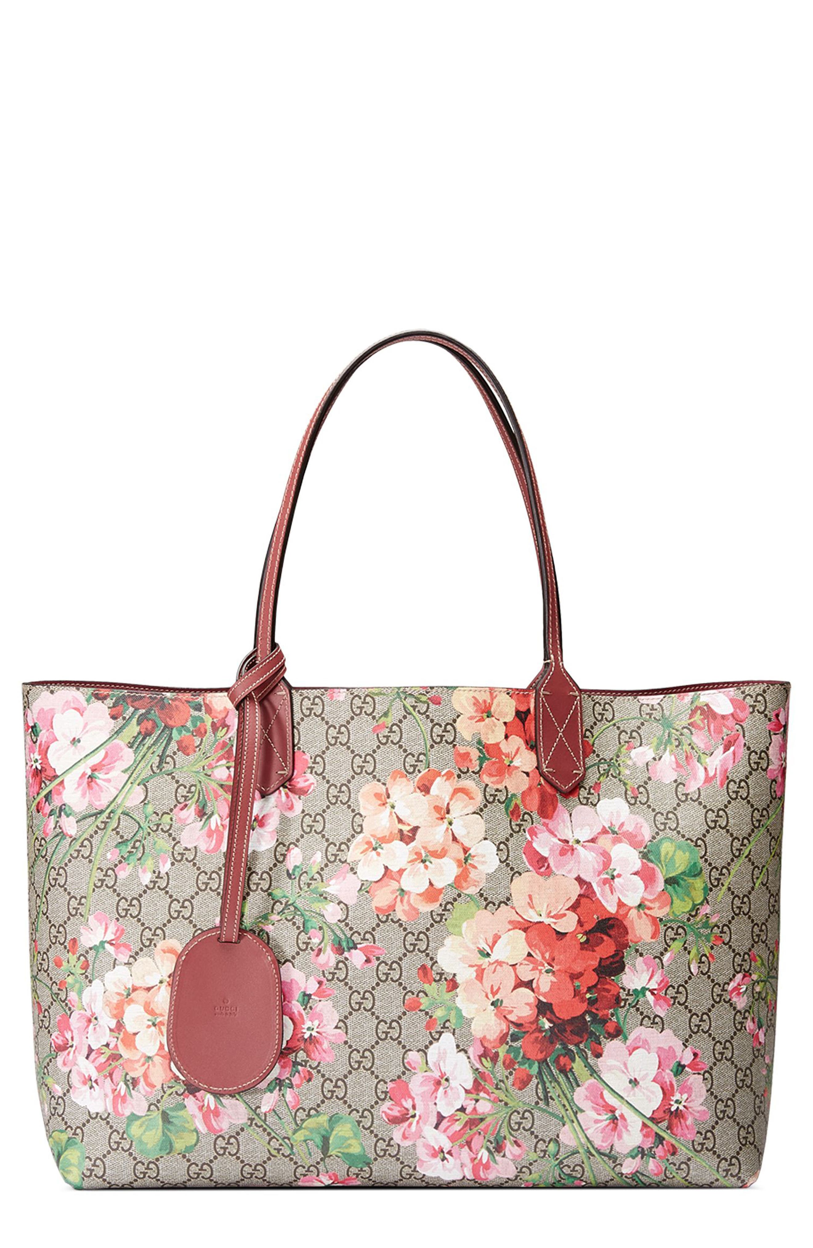 gucci reversible tote blooms