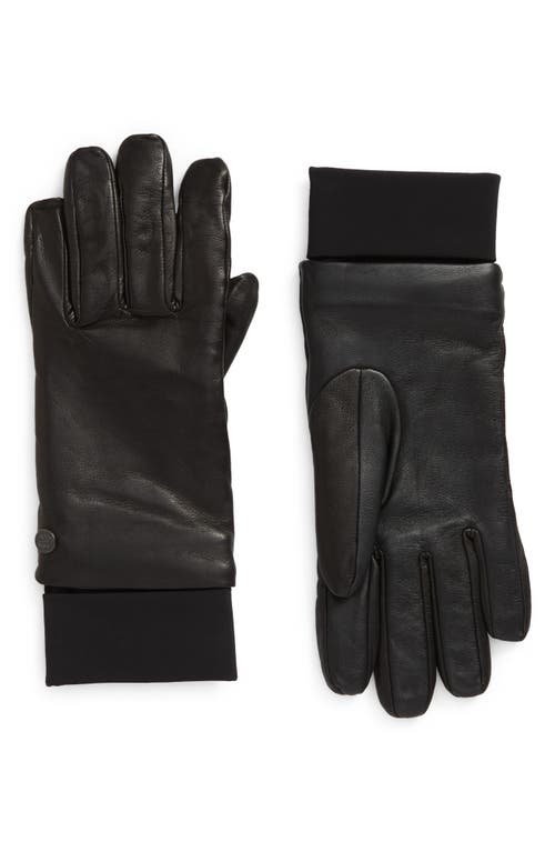 Touchscreen Compatible Leather Gloves in Black