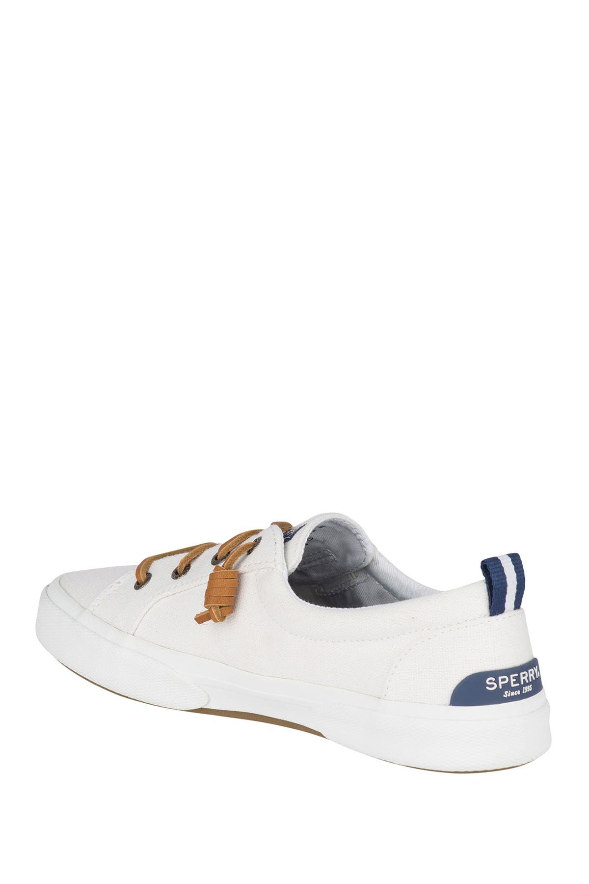 sperry white canvas slip on
