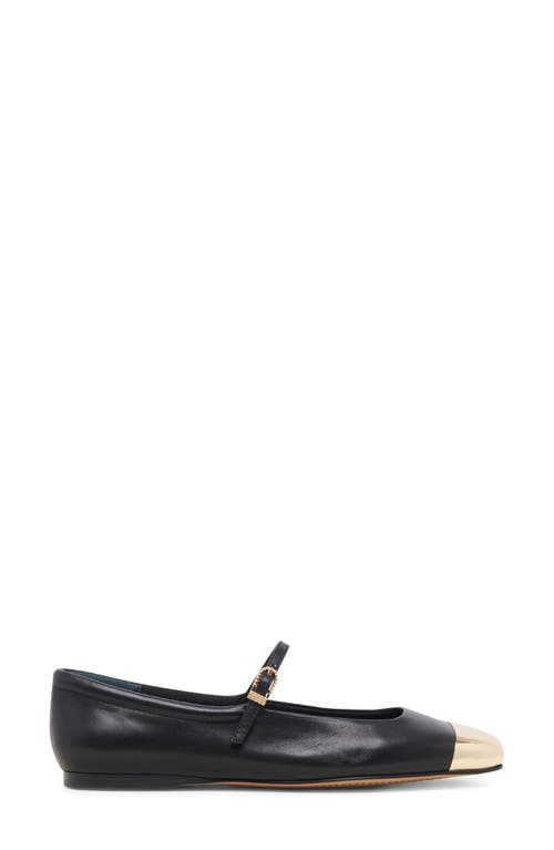 Shop Dolce Vita Reyes Cap Toe Mary Jane Flat In Black Leather