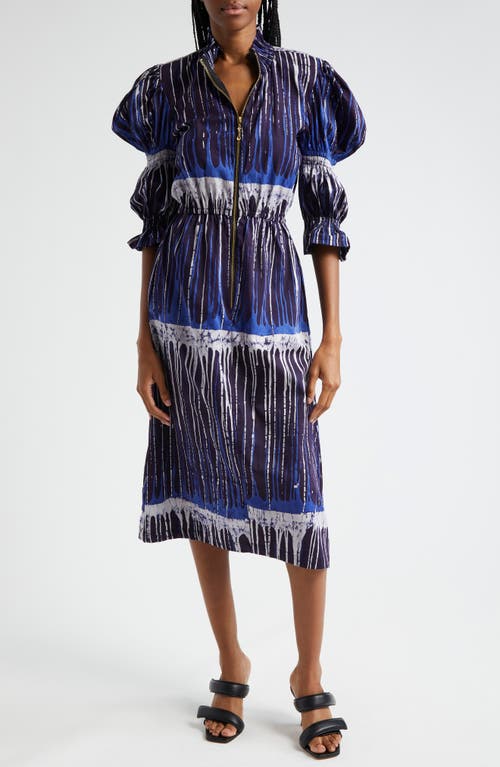 Shop Busayo Alaiye Midi Dress In Blue