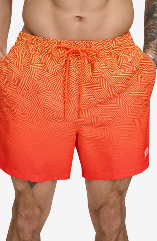 Shop Dkny Ombré Crosswalk Swim Trunks In Orange
