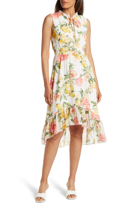 Love By Design Lavania Hi-low Maxi Dress In Lemon & Flowers