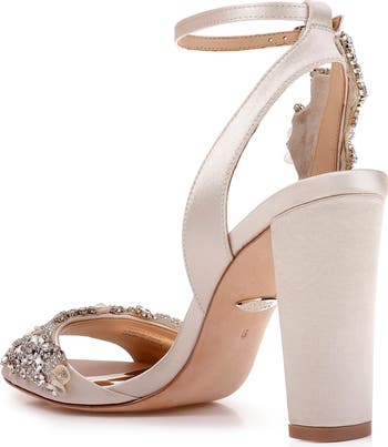 Badgley mischka libby discount embellished ankle-wrap sandals