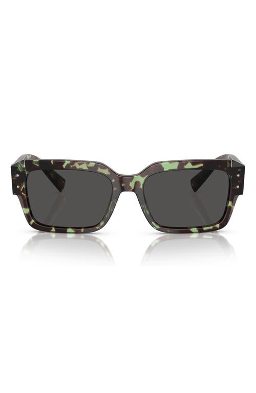 Shop Dolce & Gabbana Dolce&gabbana 56mm Rectangular Sunglasses In Lime Havana