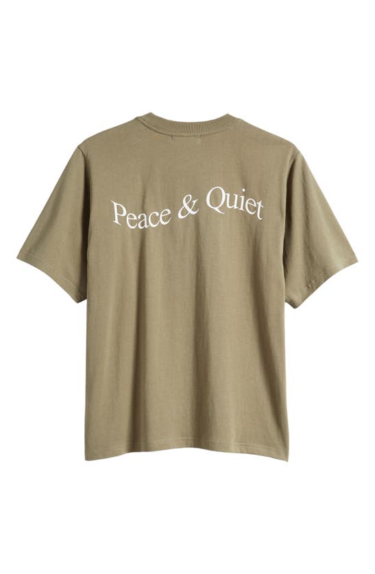 Shop Museum Of Peace And Quiet Wordmark Graphic T-shirt In Olive