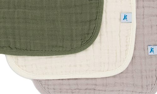 Little Unicorn 3-pack Classic Cotton Muslin Bibs In Fern 2